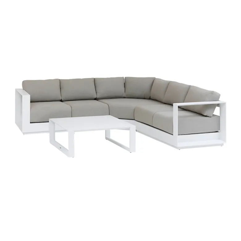 Salon d'angle Allure 5 places blanc - HESPERIDE