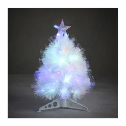 Sapin fibre optique blc Greenville multicol.45cm - LUCA LIGHTING