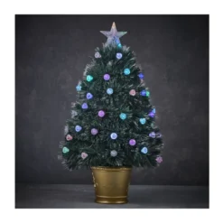 SAPIN FIBRE OPTIQUE VERT GENOVA MULTICOL. 60CM - LUCA LIGHTING