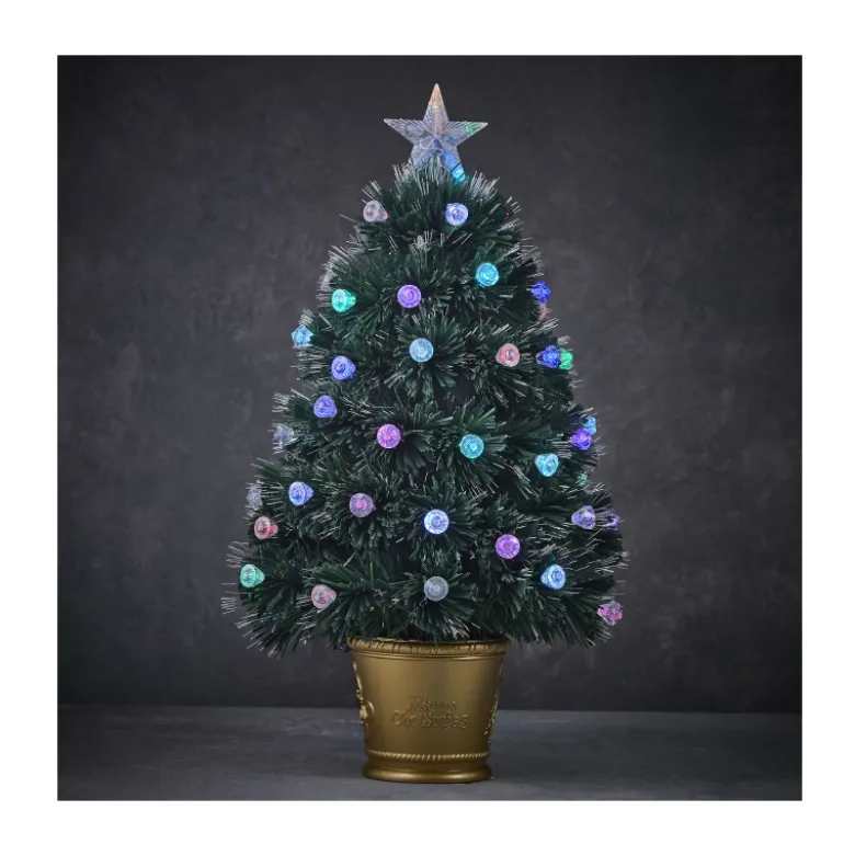 SAPIN FIBRE OPTIQUE VERT GENOVA MULTICOL. 60CM - LUCA LIGHTING