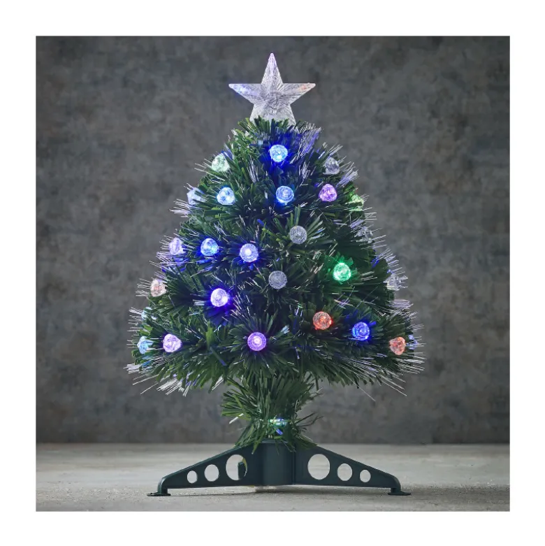 SAPIN FIBRE OPTIQUE VERT GENOVA MULTICOL. 45CM - LUCA LIGHTING