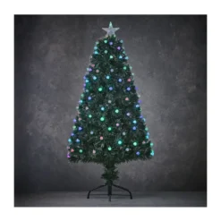 Sapin fibre optique vert Genova multicol. 150cm - LUCA LIGHTING