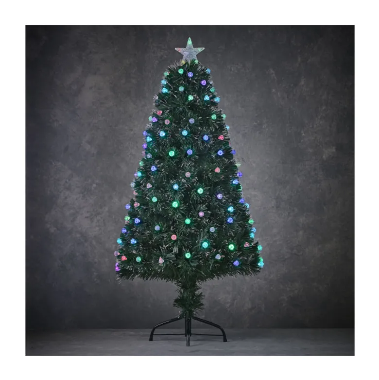 SAPIN FIBRE OPTIQUE VERT GENOVA MULTICOL. 120CM - LUCA LIGHTING