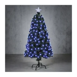 Sapin fibre optique vert Greenville bleu 120cm - LUCA LIGHTING