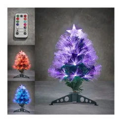 Sapin fibre optique vert Greenville multico.45cm - LUCA LIGHTING