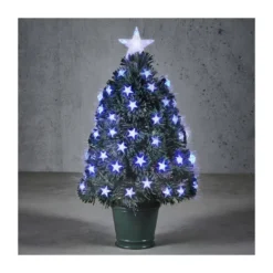 Sapin fibre optique vert Greenville bleu 60cm - LUCA LIGHTING