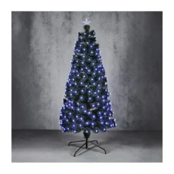 Sapin fibre optique vert Greenville bleu 150cm - LUCA LIGHTING