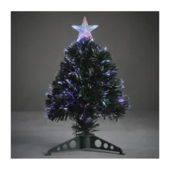 Sapin fibre optique vert Stratton multicol.45cm - LUCA LIGHTING
