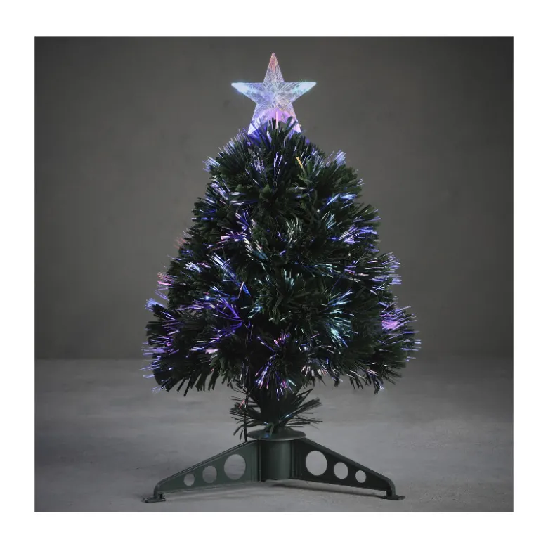 Sapin fibre optique vert Stratton multicol.45cm - LUCA LIGHTING