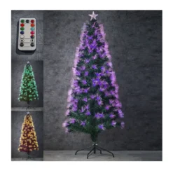 Sapin fibre optique vrt Greenville multico.150cm - LUCA LIGHTING