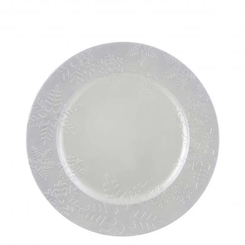 Sous assiette déco flocon neige ø33 argent - EDELMAN