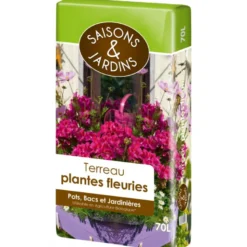 Terreau plantes fleuries 70l - SAISONS ET JARDINS