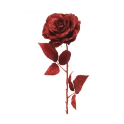 Tige rose velours paillettes 10x22x60 bordeaux - EVERLANDS