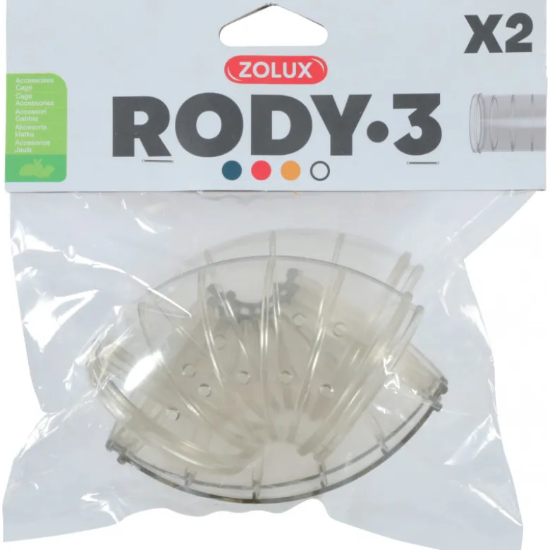 Tube coude rody gris transparent - ZOLUX