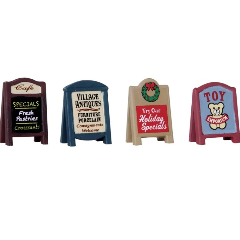 VILLAGE SIGNS SET OF 4 - LEMAX